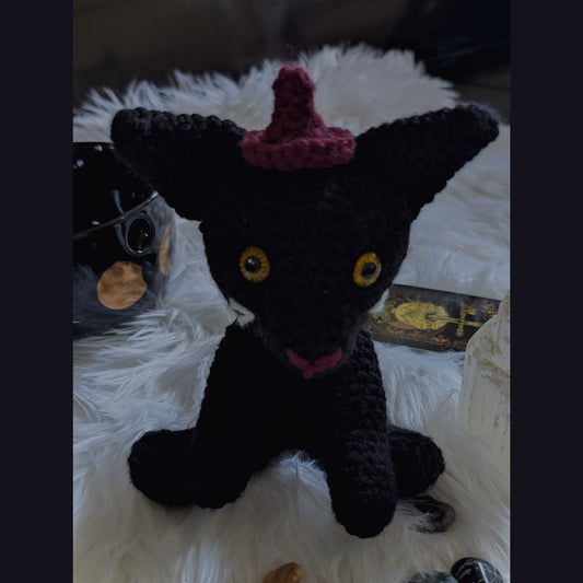 Cobweb — Black Witch Cat Amigurumi