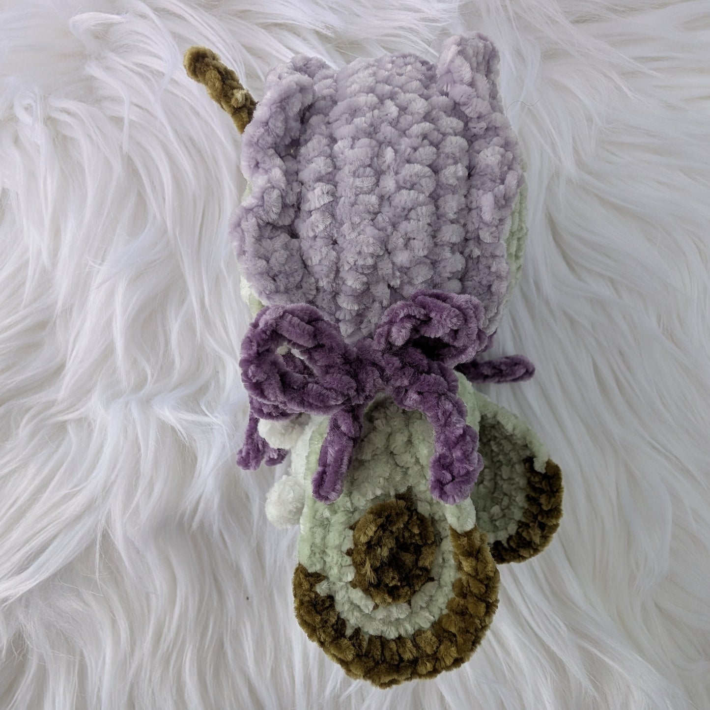 Mothelia the Moth — Handmade Whimsigoth Crochet Moth-Fairy — Feather Chakra