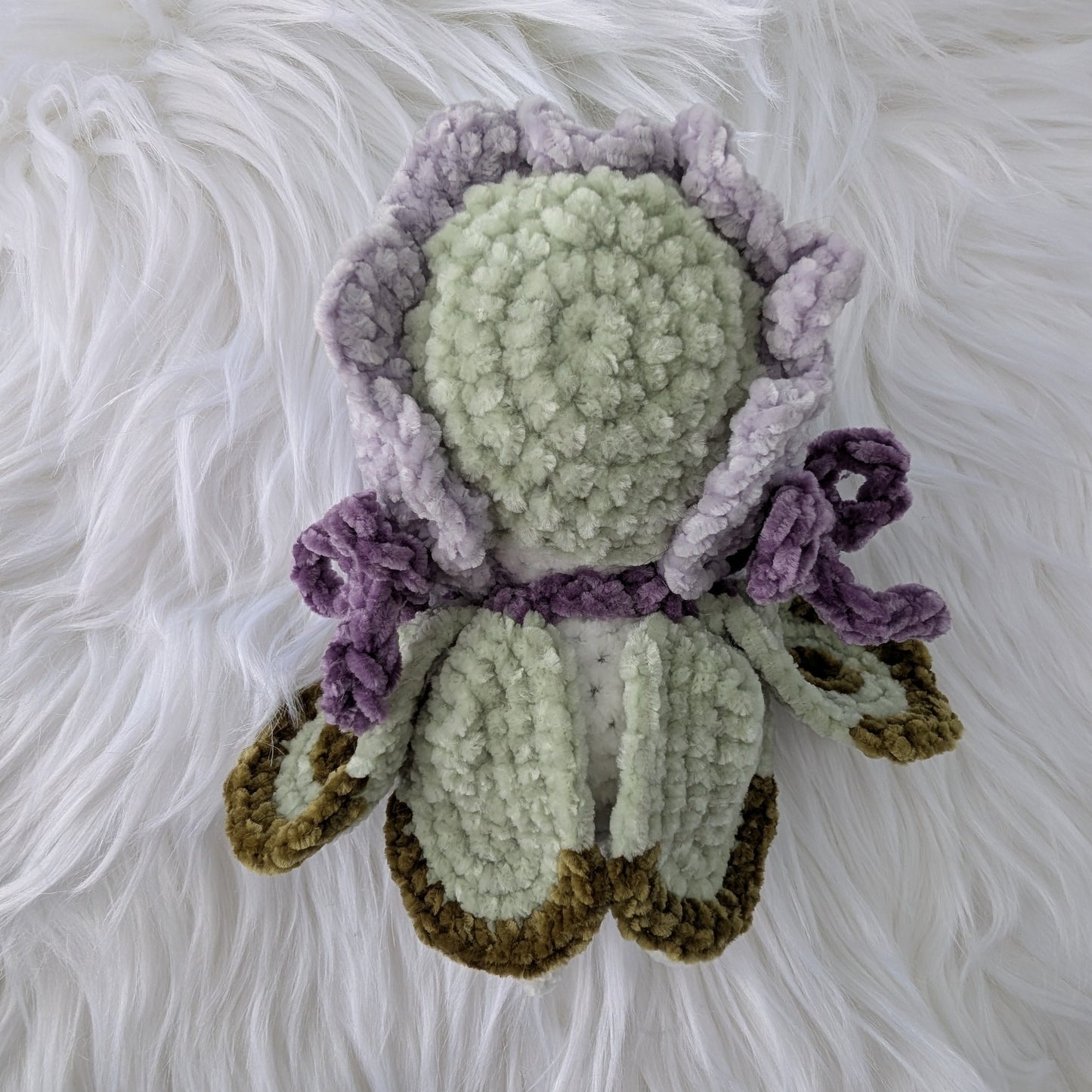Mothelia the Moth — Handmade Whimsigoth Crochet Moth-Fairy — Feather Chakra